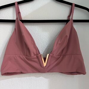 Elegant Mauve triangle Bralette Gold V